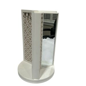 Cynthia Rowley White Rotating Jewelry Organizer with Mirror